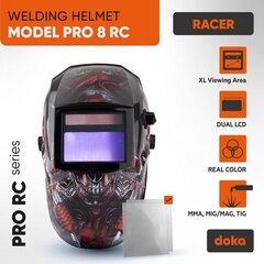 Сварочная маска автоматическая DOKA PRO 8 RC Racer цена и информация | Головные катушки | kaup24.ee