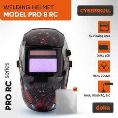 Сварочная маска автоматическая DOKA PRO 8 RC Cyberskull цена и информация | Головные катушки | kaup24.ee