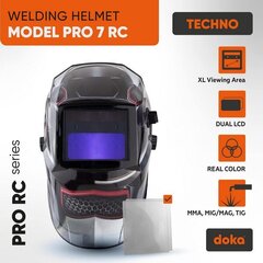 Сварочная маска автоматическая DOKA PRO 7 RC Techno цена и информация | Головные катушки | kaup24.ee