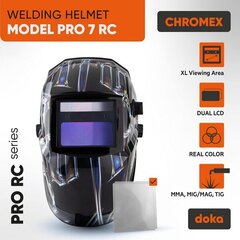 Сварочная маска автоматическая DOKA PRO 7 RC Chromex цена и информация | Головные катушки | kaup24.ee