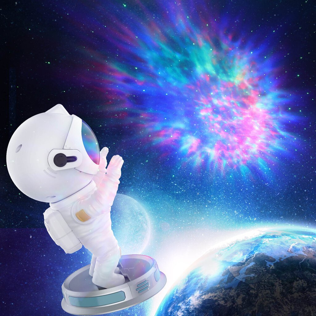 LED-galaktika ja täheprojektor Astronaut Spaceman hind ja info | Peokaunistused | kaup24.ee
