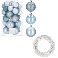 Jõulupuu ehted, plastik, 6/5/4 cm, 30 tk hind ja info | Kuuseehted | kaup24.ee