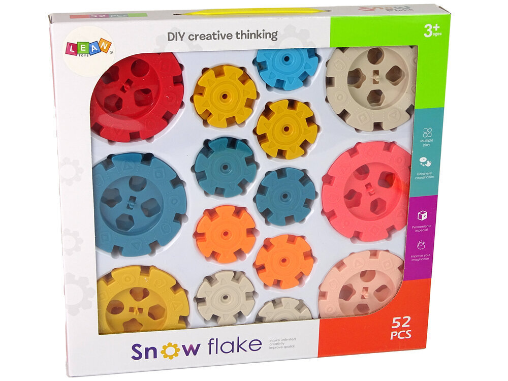 Ehitusklotsid Snowflake Lean Toys, 52 tk. hind ja info | Arendavad mänguasjad | kaup24.ee