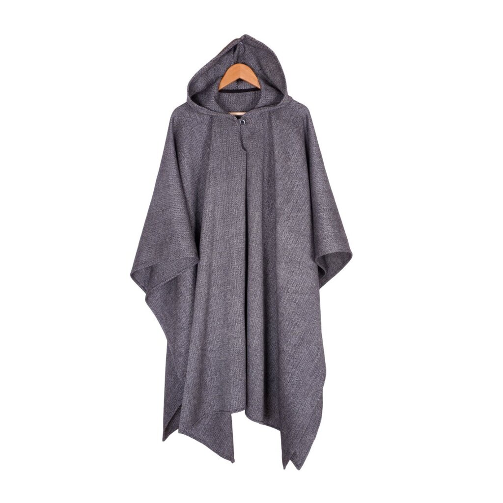 Unisex villane sall - poncho, mustvalge hind ja info | Meeste kampsunid | kaup24.ee