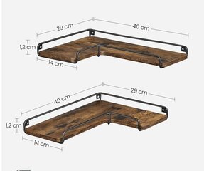 Полки Vasagle, набор из 2 шт цена и информация | Полки | kaup24.ee
