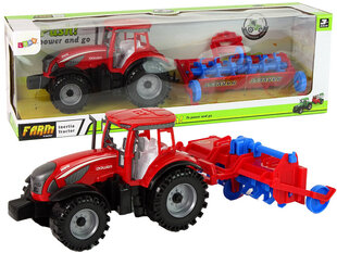 Adraga traktor Lean Toys, punane hind ja info | Poiste mänguasjad | kaup24.ee