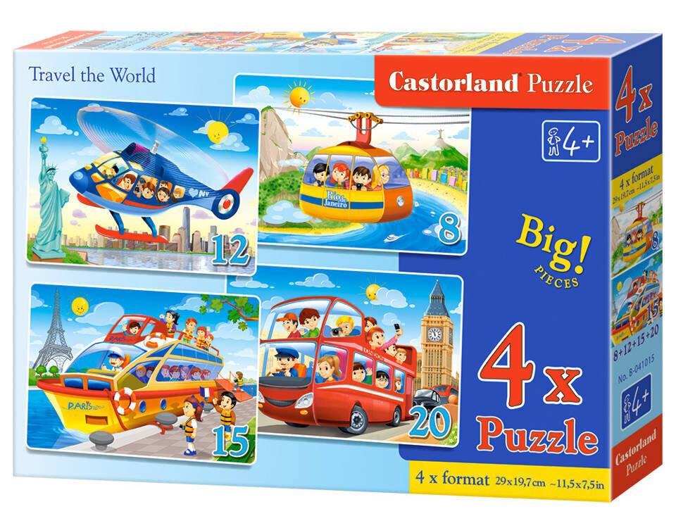 Puzzle 4in1, sõidukid hind ja info | Pusled | kaup24.ee