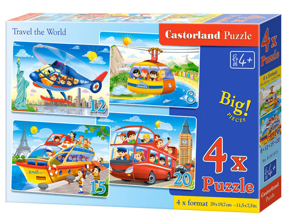 Puzzle 4in1, sõidukid цена и информация | Pusled | kaup24.ee