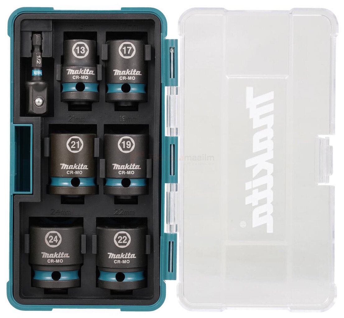 Löökpadrunite komplekt Makita IMPACT BLACK 1/2" 38 mm, 7-osaline цена и информация | Käsitööriistad | kaup24.ee