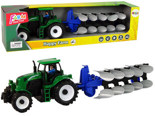Traktor koos adraga Lean Toys, roheline/sinine hind ja info | Poiste mänguasjad | kaup24.ee