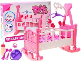 Kiikuv voodi nukule koos karusselliga Jokomisiada, roosa hind ja info | Tüdrukute mänguasjad | kaup24.ee