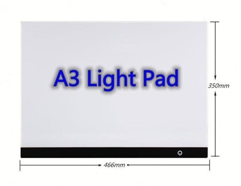 Valgustahvel A3, 466 mm x 350 mm hind ja info | Teemantmaalid, teemanttikandid | kaup24.ee