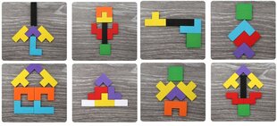 Деревянная логическая головоломка V2 Tetris, размером 27x18 см цена и информация | Развивающие игрушки | kaup24.ee