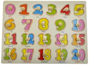 Обучающий деревянный мозаичный пазл с числами, 30x22 см цена и информация | Игрушки для девочек | kaup24.ee