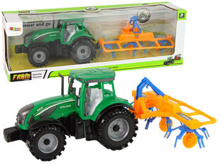 Kaarutiga traktor Lean Toys, roheline/kollane hind ja info | Poiste mänguasjad | kaup24.ee