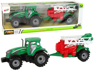 Pritsiga traktor Lean Toys, roheline/punane hind ja info | Poiste mänguasjad | kaup24.ee