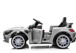 Детский одноместный электромобиль Mercedes GTR, серебристый цена и информация | Электромобили для детей | kaup24.ee