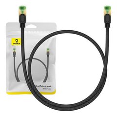 Braided network cable cat.8 Baseus Ethernet RJ45, 40Gbps, 0,5m (black) цена и информация | Кабели и провода | kaup24.ee