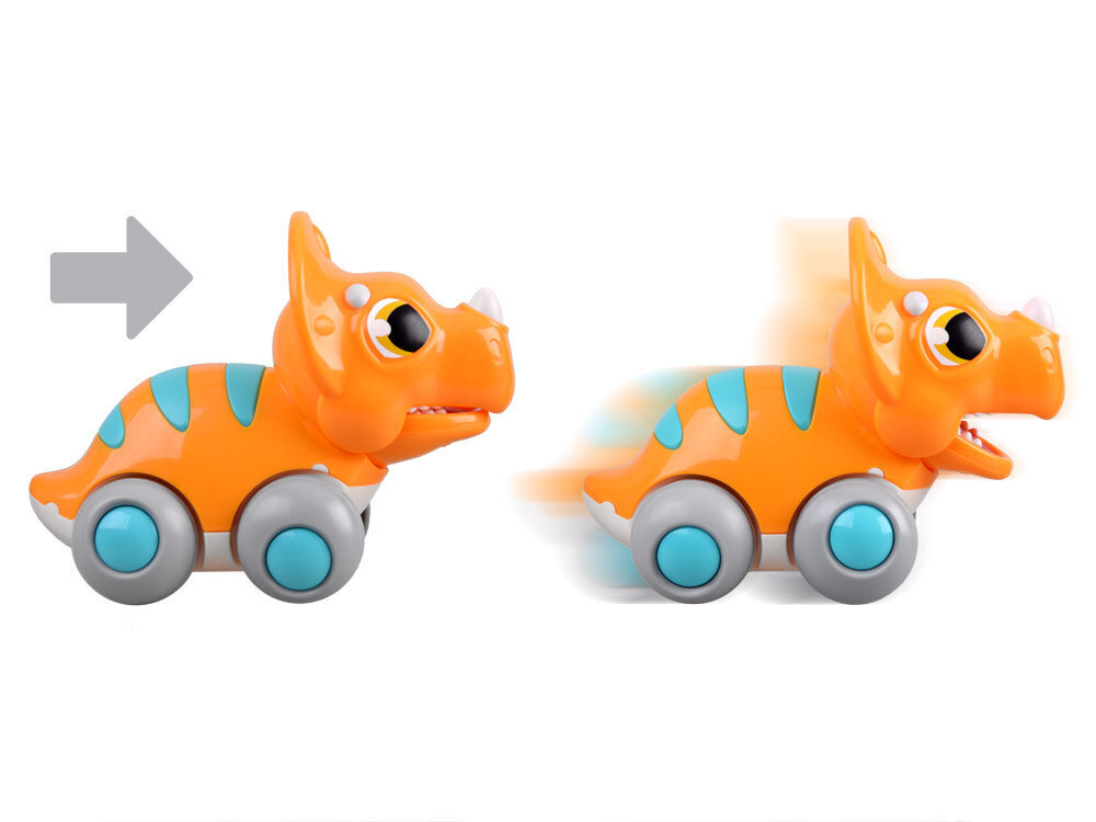 Dinosaurus Triceratops ratastega Hola, oranž цена и информация | Poiste mänguasjad | kaup24.ee