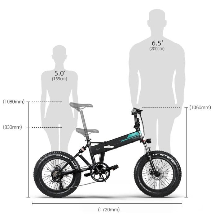 Elektrijalgratas Fiido M1 Pro 20", must hind ja info | Elektrirattad | kaup24.ee