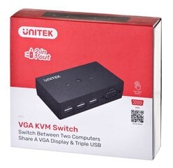 Unitek KVM Switch 2-IN 1-OUT hind ja info | Lülitid (Switch) | kaup24.ee