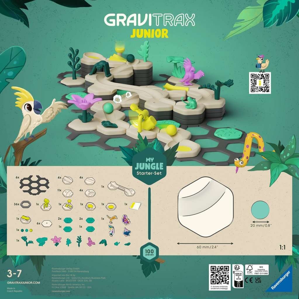 Konstruktor GraviTrax Junior Jungle Ravensburger 27499 hind ja info | Klotsid ja konstruktorid | kaup24.ee