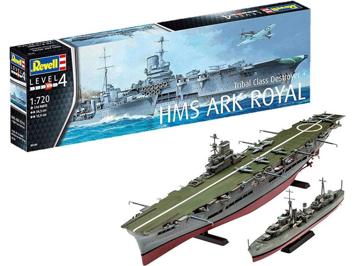Revell - Tribal Class Destroyer + HMS Ark Royal, 1/720, 05149 цена и информация | Klotsid ja konstruktorid | kaup24.ee