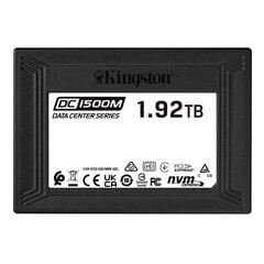 Kingston Technology DC1500M U.2 Enterprise SSD 1920 ГБ PCI Express 3.0 3D TLC NVMe цена и информация | Внутренние жёсткие диски (HDD, SSD, Hybrid) | kaup24.ee