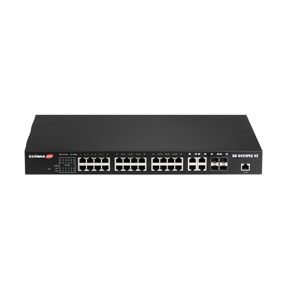 Edimax GS-5424PLC võrgulüliti Gigabit Ethernet (10/100/1000) Power over Ethernet (PoE) 1U must цена и информация | Lülitid (Switch) | kaup24.ee