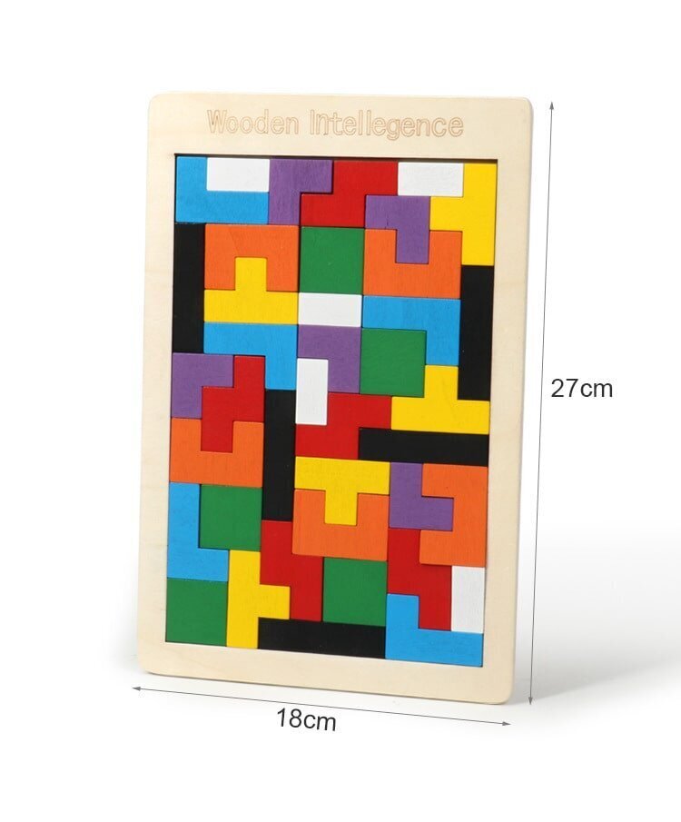 Puidust puslemäng Tetris, 40 tk hind ja info | Lauamängud ja mõistatused | kaup24.ee