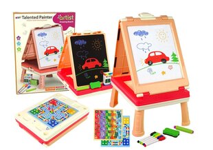 Kahepoolne joonistustahvel 3in1 Lean Toys, roosa цена и информация | Развивающие игрушки | kaup24.ee