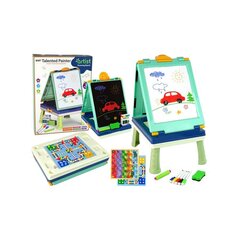 Kahepoolne joonistustahvel 3in1 Lean Toys, roheline hind ja info | Arendavad mänguasjad | kaup24.ee