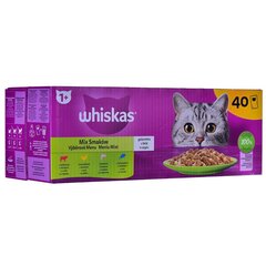 Whiskas kana, lõhe, veiseliha ja tuunikalaga, 40x85 g цена и информация | Кошачьи консервы | kaup24.ee