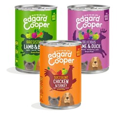 Edgard & Cooper kana ja kalkuniga, ulukilihaga, lamba- ja veiselihaga, 6x400 g цена и информация | Кошачьи консервы | kaup24.ee