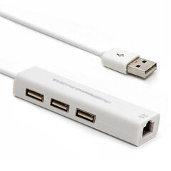 Интернет-адаптер + концентратор USB 2.0 цена и информация | Адаптеры и USB-hub | kaup24.ee