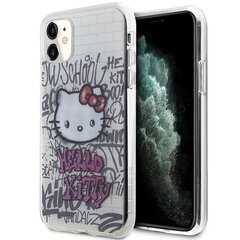 Hello Kitty HKHCN61HDGPHT iPhone 11 | Xr 6.1" biały|white hardcase IML Kitty On Bricks Graffiti цена и информация | Чехлы для телефонов | kaup24.ee