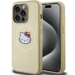Hello Kitty HKHMP15LPGHCKD iPhone 15 Pro 6.1" złoty|gold hardcase Leather Kitty Head MagSafe цена и информация | Чехлы для телефонов | kaup24.ee