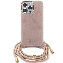 Guess GUHCP15XHC4SEP iPhone 15 Pro Max 6.7" różowy|pink hardcase Crossbody Cord 4G Print цена и информация | Чехлы для телефонов | kaup24.ee