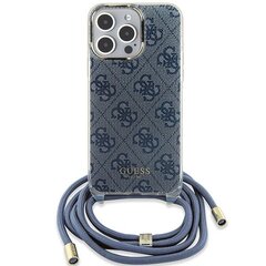 Guess GUHCP15LHC4SEB iPhone 15 Pro 6.1" niebieski|blue hardcase Crossbody Cord 4G Print цена и информация | Чехлы для телефонов | kaup24.ee