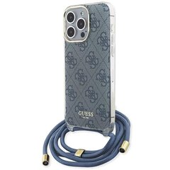 Guess GUHCP15LHC4SEB iPhone 15 Pro 6.1" niebieski|blue hardcase Crossbody Cord 4G Print цена и информация | Чехлы для телефонов | kaup24.ee