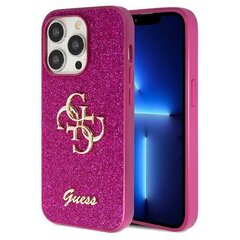 Guess GUHCP15LHG4SGU iPhone 15 Pro 6.1" fioletowy|purple hardcase Glitter Script Big 4G цена и информация | Чехлы для телефонов | kaup24.ee