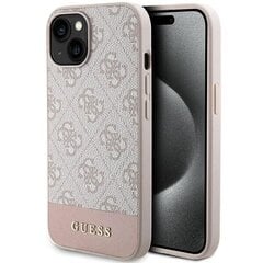 Guess GUHCP15SG4GLPI iPhone 15 | 14 | 13 6.1" różowy|pink hard case 4G Stripe Collection цена и информация | Чехлы для телефонов | kaup24.ee