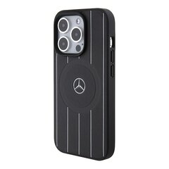 Mercedes MEHMP15L23RHSK iPhone 15 Pro 6.1" czarny|black hardcase Stripes Pattern Leather MagSafe цена и информация | Чехлы для телефонов | kaup24.ee