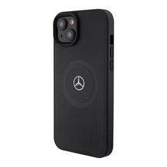 Mercedes MEHMP15S23RMMK iPhone 15 6.1" czarny|black hardcase Crossed Lines Pattern Leather MagSafe цена и информация | Чехлы для телефонов | kaup24.ee