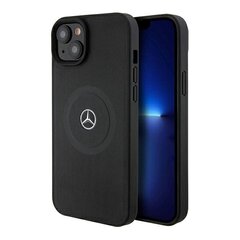 Mercedes MEHMP15S23RMMK iPhone 15 6.1" czarny|black hardcase Crossed Lines Pattern Leather MagSafe цена и информация | Чехлы для телефонов | kaup24.ee