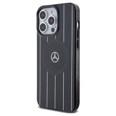 Mercedes MEHMP15X23RHSK iPhone 15 Pro Max 6.7" czarny|black hardcase Stripes Pattern Leather MagSafe цена и информация | Чехлы для телефонов | kaup24.ee