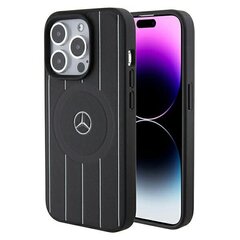 Mercedes MEHMP15X23RHSK iPhone 15 Pro Max 6.7" czarny|black hardcase Stripes Pattern Leather MagSafe цена и информация | Чехлы для телефонов | kaup24.ee