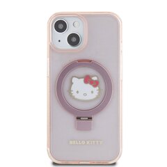 Hello Kitty IML Ringstand Glitter Kitty Head Logo MagSafe Case for iPhone 15 Pink цена и информация | Чехлы для телефонов | kaup24.ee