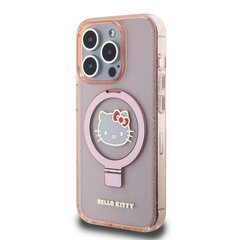 Hello Kitty IML Ringstand Glitter Kitty Head Logo MagSafe Case for iPhone 15 Pro Max Pink цена и информация | Чехлы для телефонов | kaup24.ee