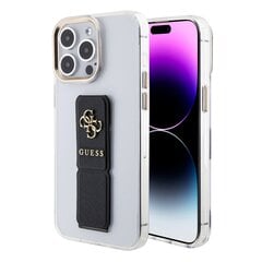 Guess PU Grip Stand 4G Metal Logo Case for iPhone 15 Pro Max Black цена и информация | Чехлы для телефонов | kaup24.ee